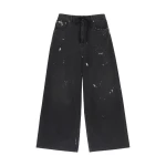 MM6 Maison Margiela Wide-Leg Jeans in Black | Denim | Luxury Shoes 