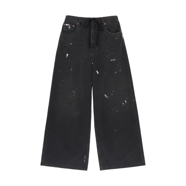 MM6 Maison Margiela Wide-Leg Jeans in Black | Denim | Luxury Shoes 