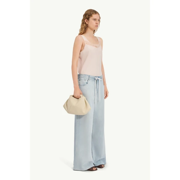 MM6 Maison Margiela Wide-Leg Jeans in Light Blue, view 3 | Denim | Luxury Shoes 