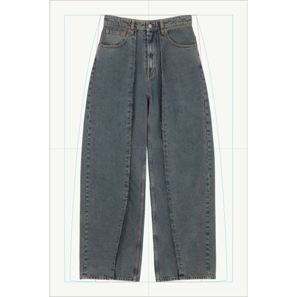 MM6 Maison Margiela Wide-Leg Jeans in Light Grey, view 6 | Denim | Luxury Shoes 