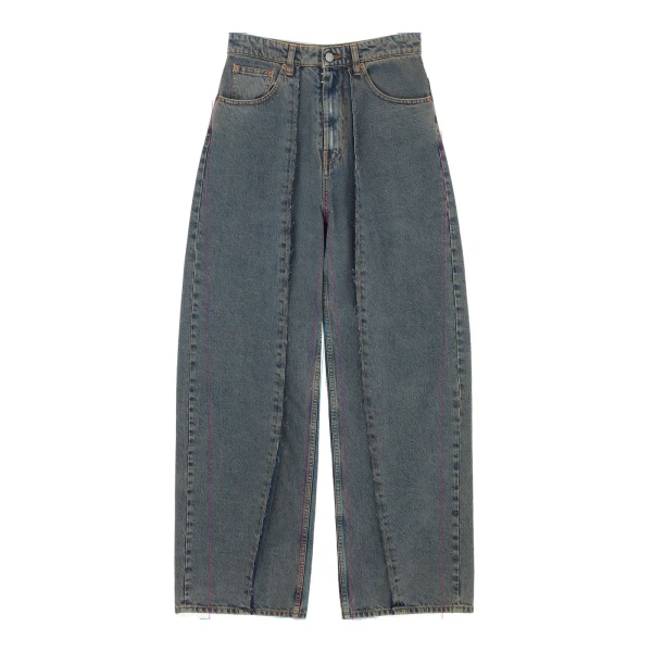 MM6 Maison Margiela Wide-Leg Jeans in Light Grey | Denim | Luxury Shoes 