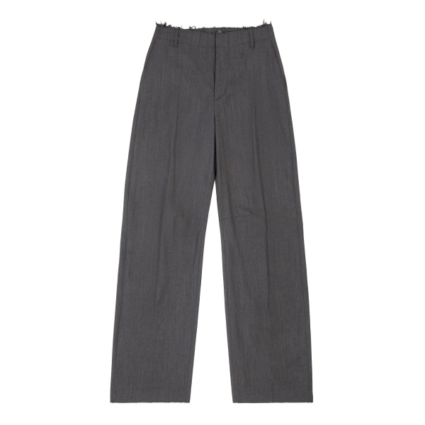 MM6 Maison Margiela Wide-Leg Tailored Trousers in Grey | Wide leg pants | Luxury Shoes 