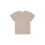 MM6 Maison Margiela Wool Blend Rib Jersey T-Shirt in Taupe | T-shirts | Luxury Shoes 