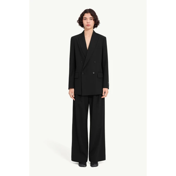 MM6 Maison Margiela Wool Blend Suit Jacket in Black, view 2 | Blazers | Luxury Shoes 