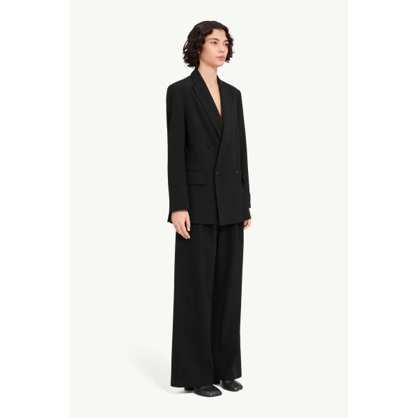 MM6 Maison Margiela Wool Blend Suit Jacket in Black, view 3 | Blazers | Luxury Shoes 