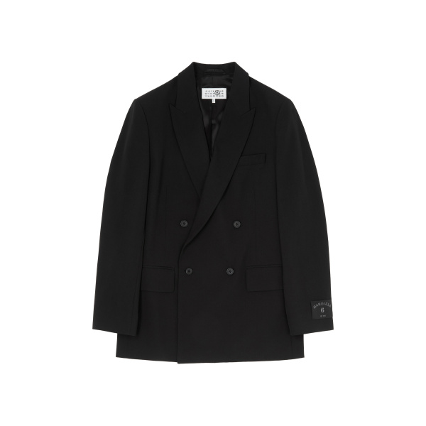 MM6 Maison Margiela Wool Blend Suit Jacket in Black | Blazers | Luxury Shoes 