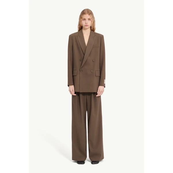 MM6 Maison Margiela Wool Blend Suit Jacket in Grey, view 2 | Blazers | Luxury Shoes 