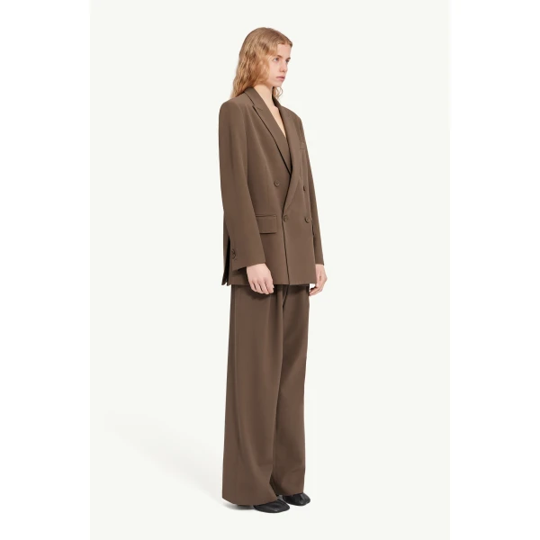 MM6 Maison Margiela Wool Blend Suit Jacket in Grey, view 3 | Blazers | Luxury Shoes 