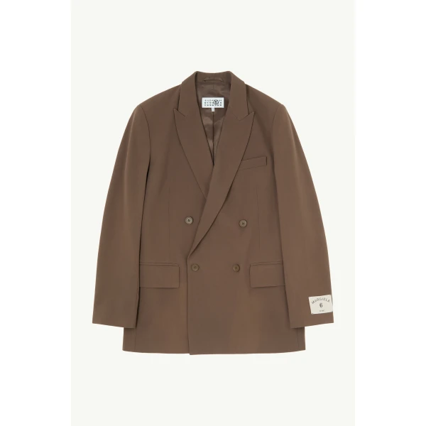 MM6 Maison Margiela Wool Blend Suit Jacket in Grey, view 6 | Blazers | Luxury Shoes 