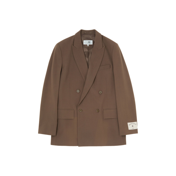 MM6 Maison Margiela Wool Blend Suit Jacket in Grey | Blazers | Luxury Shoes 