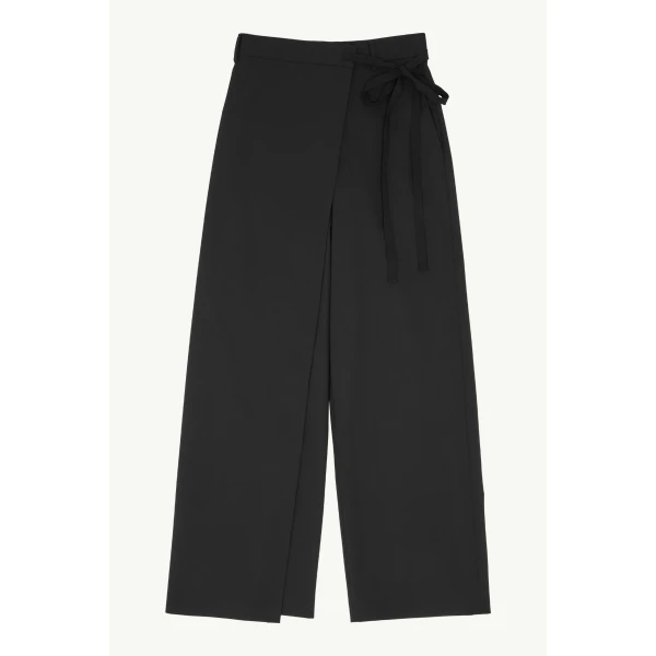 MM6 Maison Margiela Wool-Blend Trousers in Black, view 6 | Tailored pants | Luxury Shoes 