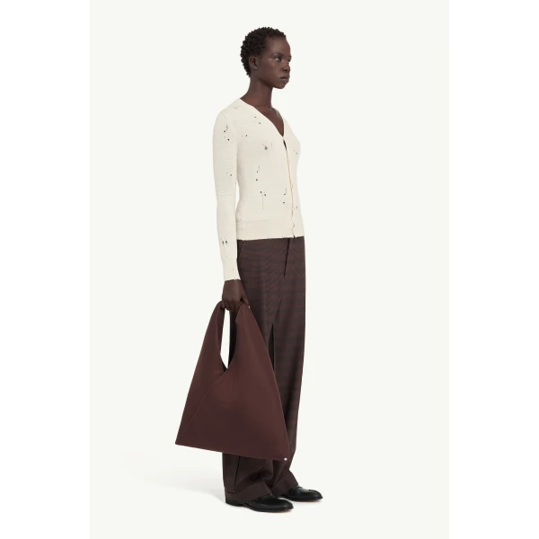 MM6 Maison Margiela Wool Cardigan in White, view 3 | Cardigan | Luxury Shoes 
