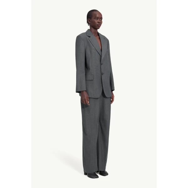 MM6 Maison Margiela Wool Cotton Tailoring Suit Jacket in Grey, view 3 | Blazers | Luxury Shoes 