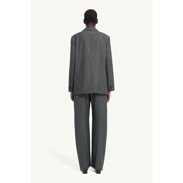 MM6 Maison Margiela Wool Cotton Tailoring Suit Jacket in Grey, view 4 | Blazers | Luxury Shoes 