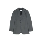 MM6 Maison Margiela Wool Cotton Tailoring Suit Jacket in Grey | Blazers | Luxury Shoes 