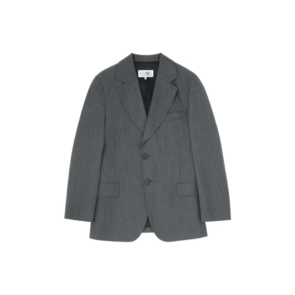 Wool Cotton Tailoring Suit Jacket in Grey