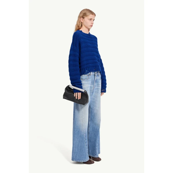 MM6 Maison Margiela Wool Jumper in Blue, view 3 | Sweaters | Luxury Shoes 