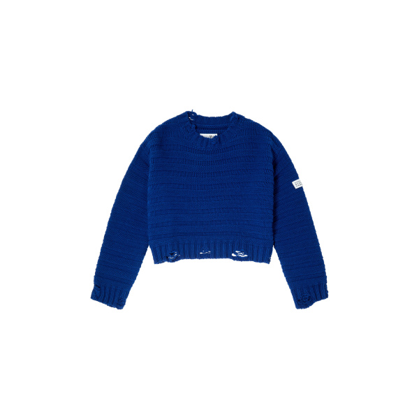 MM6 Maison Margiela Wool Jumper in Blue | Sweaters | Luxury Shoes 