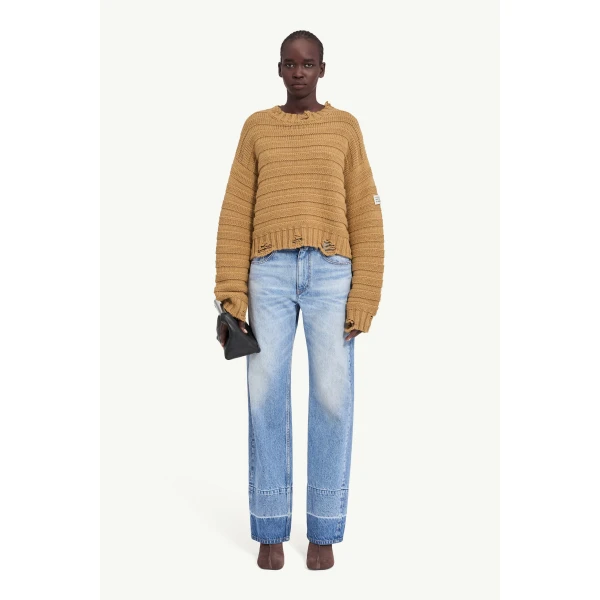 MM6 Maison Margiela Wool Jumper in Pink Beige, view 2 | Sweaters | Luxury Shoes 