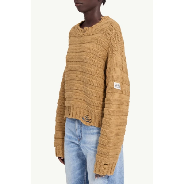 MM6 Maison Margiela Wool Jumper in Pink Beige, view 5 | Sweaters | Luxury Shoes 