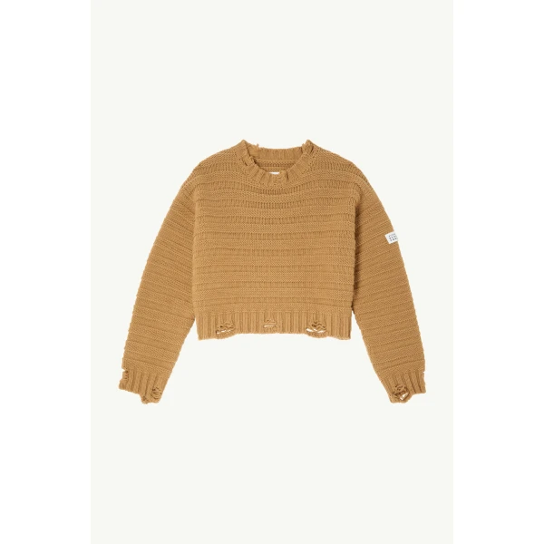 MM6 Maison Margiela Wool Jumper in Pink Beige, view 6 | Sweaters | Luxury Shoes 