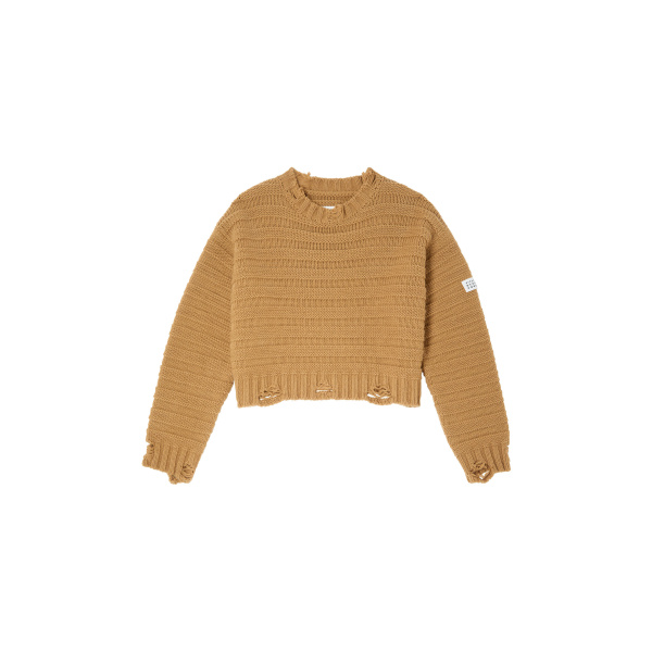 MM6 Maison Margiela Wool Jumper in Pink Beige | Sweaters | Luxury Shoes 