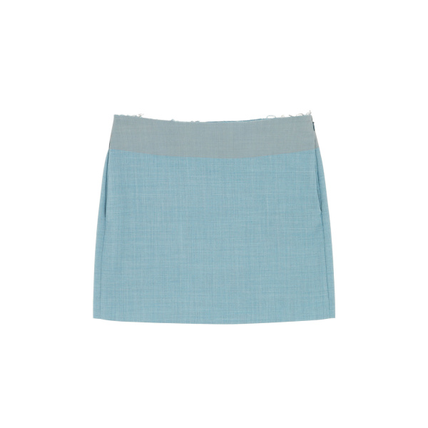 MM6 Maison Margiela Wool Mini Skirt in Blue | Mini Skirts | Luxury Shoes 
