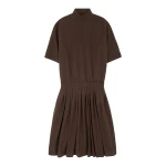 MM6 Maison Margiela Wool Shirting Shirt Dress in Brown | Shirtdress | Luxury Shoes 