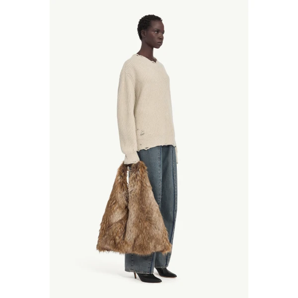 MM6 Maison Margiela Wool Sweater in Nude, view 3 | Sweaters | Luxury Shoes 