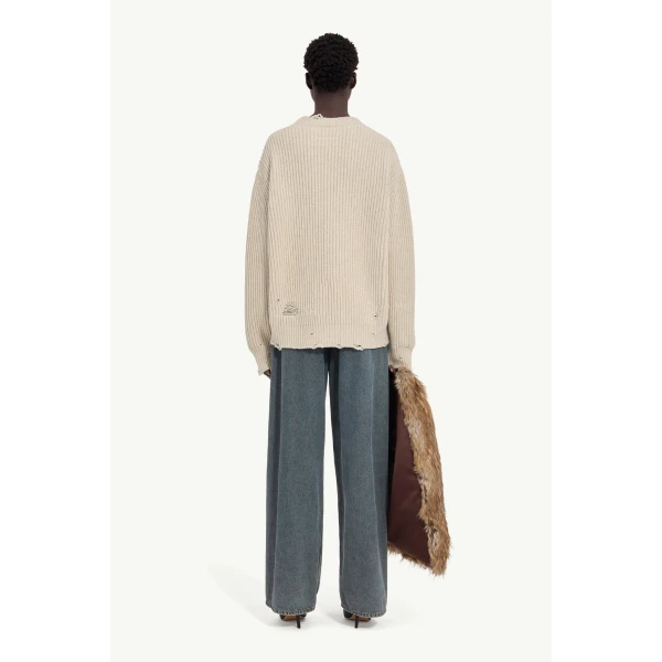 MM6 Maison Margiela Wool Sweater in Nude, view 4 | Sweaters | Luxury Shoes 