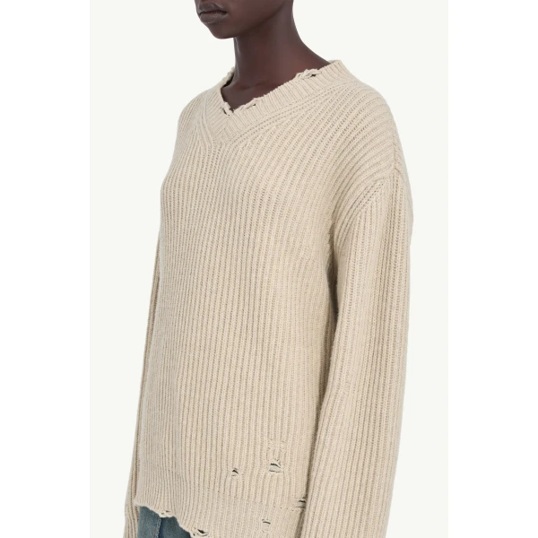 MM6 Maison Margiela Wool Sweater in Nude, view 5 | Sweaters | Luxury Shoes 