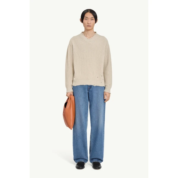 MM6 Maison Margiela Wool Sweater in Nude, view 6 | Sweaters | Luxury Shoes 