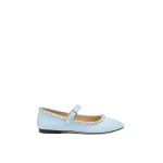Blue Mach & Mach Audrey Satin Flats in Blue | Shoes