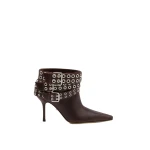 Beige Mach & Mach Buckle Belt Vintage Leather Ankle Boots in Brown | Shoes