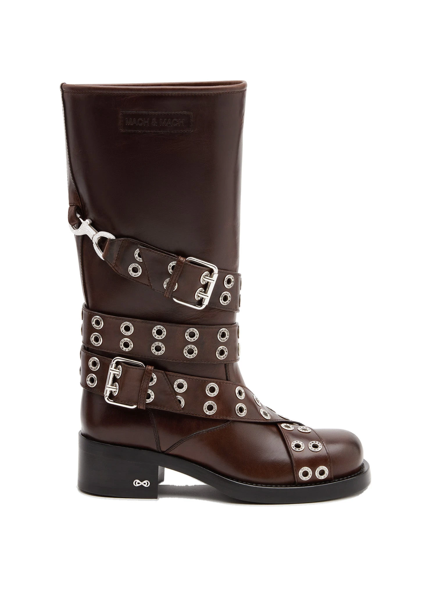 Mach & Mach Buckle Belt Vintage Leather Combat Boots in Brown Beige Mach & Mach Buckle Belt Vintage Leather Combat Boots in Brown | Shoes