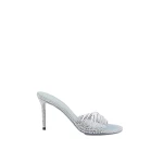 Grey Mach & Mach Crystal Flame Round Toe Mules in Grey | Shoes