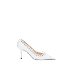 White Mach & Mach Crystalized Corset Pointed Toe Pumps in White | Shoes