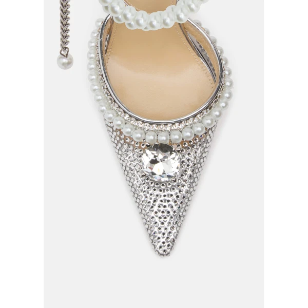 Metallic Mach & Mach Diamond of Elizabeth PVC Pumps in Silver, view 4 | Heels