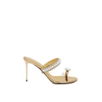 Metallic Mach & Mach Diamond of Elizabeth Ring Toe Leather Mules in Gold | Shoes