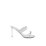 Metallic Mach & Mach Diamond of Elizabeth Ring Toe Leather Mules in Silver | Shoes