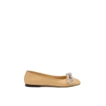 Neutrals Mach & Mach Double Bow Leather Flats in Nude | Shoes