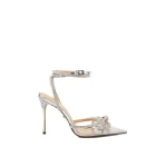 Metallic Mach & Mach Double Bow PVC Pumps 110mm in Silver | Shoes