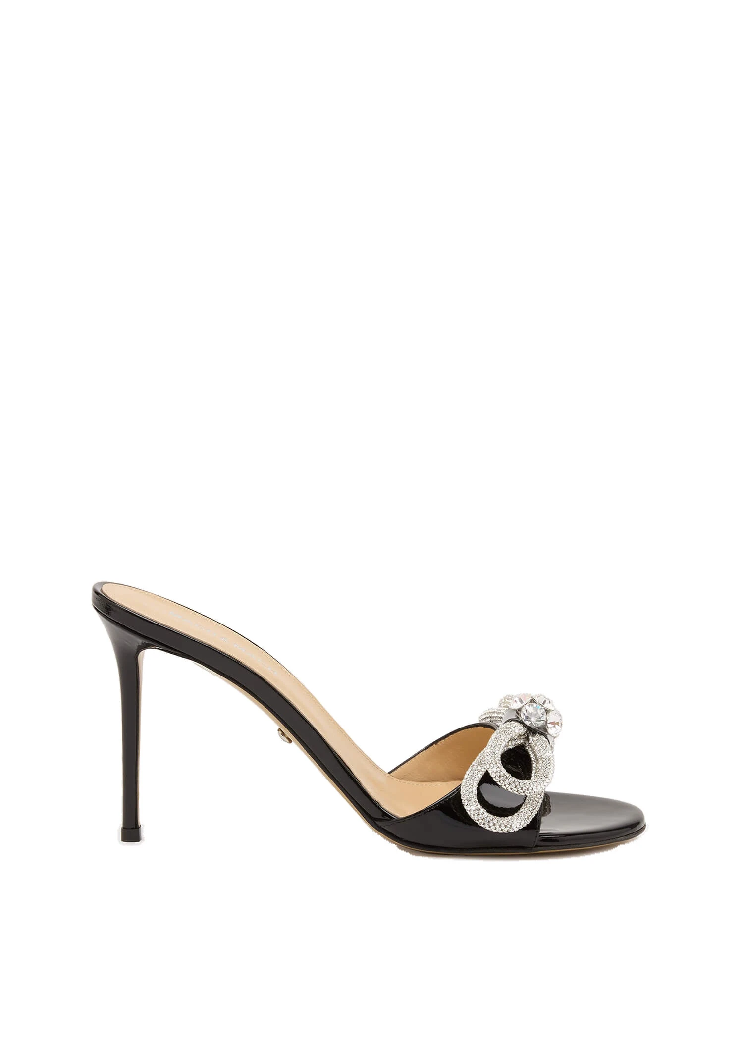 Mach & Mach Double Bow Patent Mules in Black Black Mach & Mach Double Bow Patent Mules in Black | Shoes