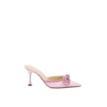 Pink Mach & Mach Double Bow Pink Gingham Pointed Toe Mules | Shoes