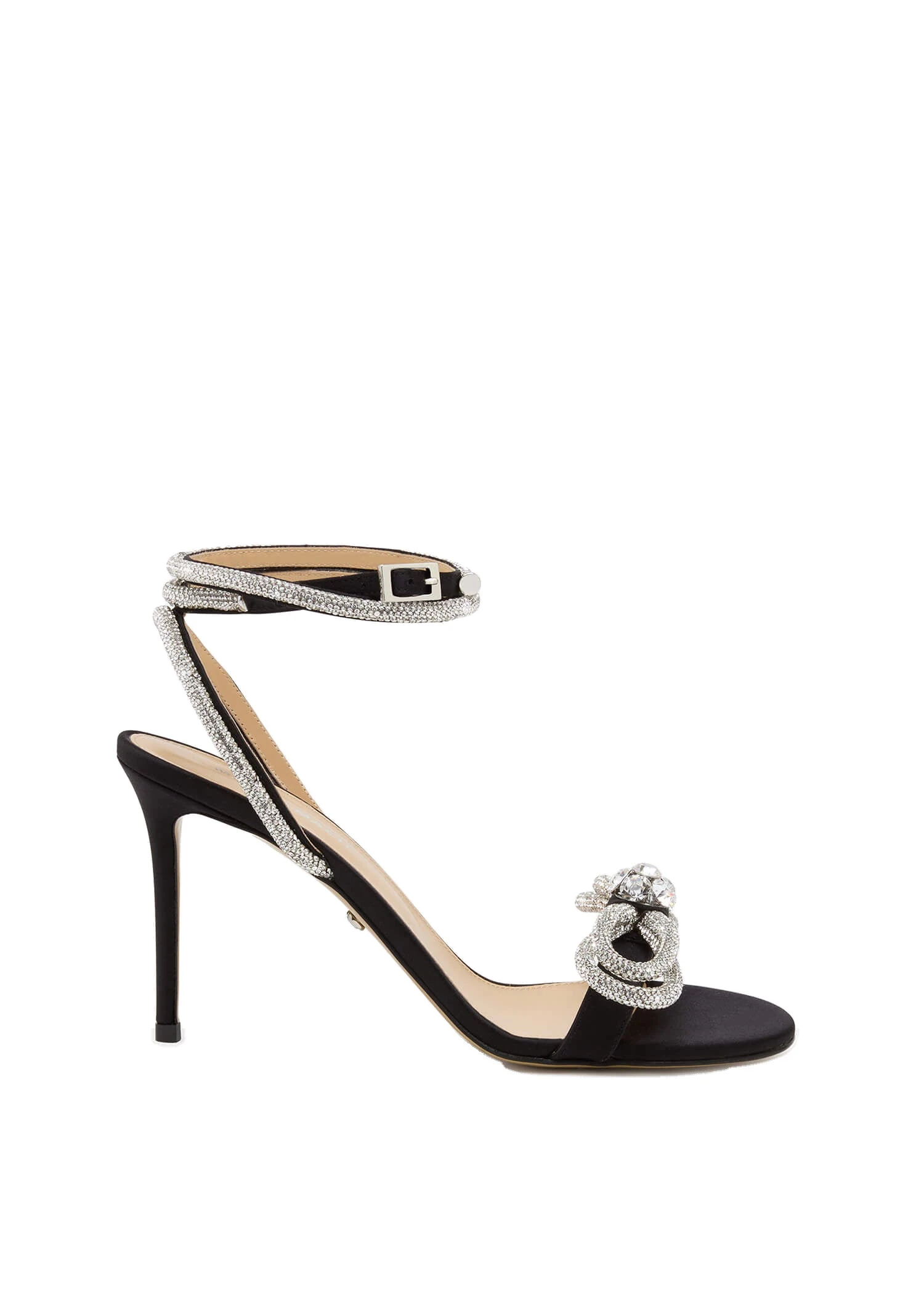 Mach & Mach Double Bow Satin Sandals in Black Black Mach & Mach Double Bow Satin Sandals in Black | Shoes
