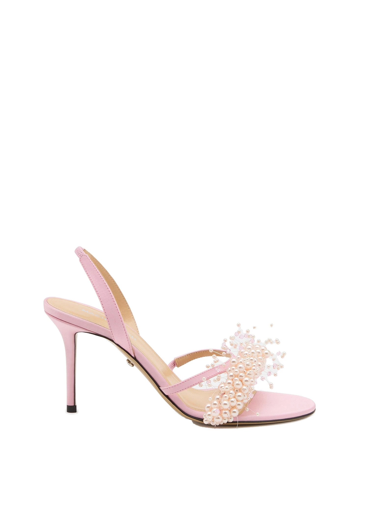 Mach & Mach Floating Pearl Pink Satin Sandals Pink Mach & Mach Floating Pearl Pink Satin Sandals | Shoes