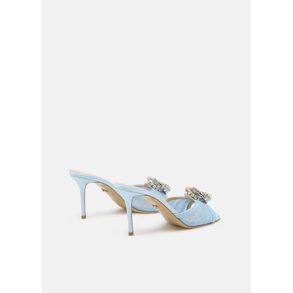Blue Mach & Mach Galaxy Tulle Mules in Blue, view 4 | Mules