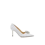 White Mach & Mach Galaxy White Satin Pumps | Shoes