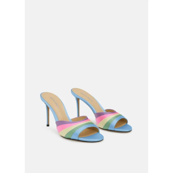 Multicolour Mach & Mach Gradient Multicolour Satin Mules, view 2 | Mules