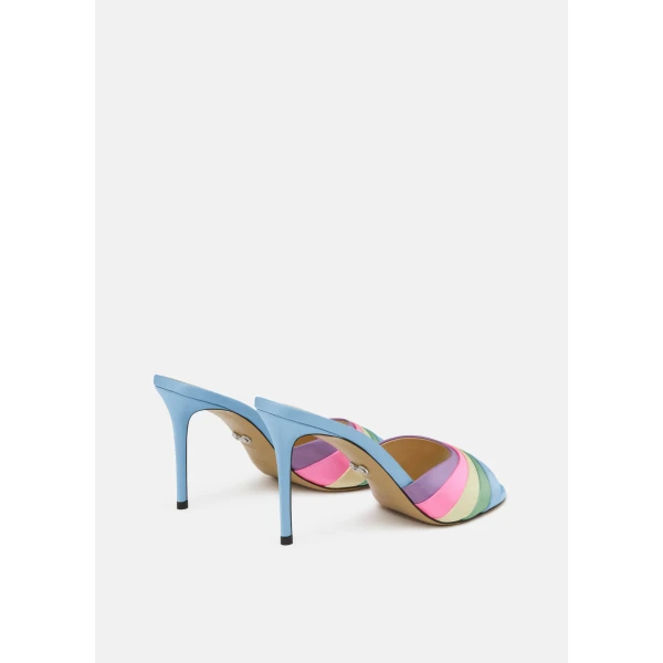 Multicolour Mach & Mach Gradient Multicolour Satin Mules, view 4 | Mules